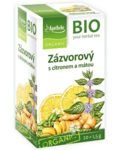 Apotheke Bio Zázvorový s citronem a mátou 20 sáčků